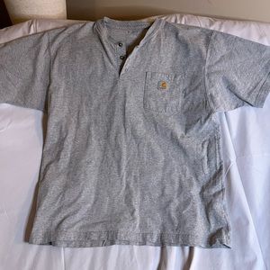 CARHARTT Mens Sz L Fit Henley Front Pocket Short Sleeve Shirt